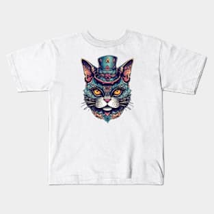 Ornamental hatter cat Kids T-Shirt